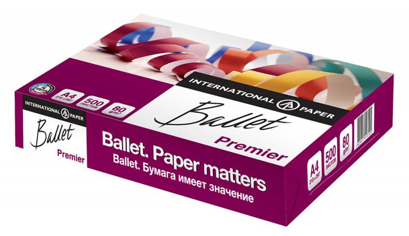 картинка Бумага для офисной техники Ballet Premier (А4, марка A, 80 г/кв.м, 500 листов) от магазина Печатник