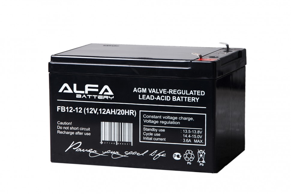 картинка Аккумуляторная батарея ALFA Battery  FB12-12 (12V, 12AH/20HR) от магазина Печатник